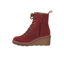 Tamaris 1-25802-33 540 Damen Keil Stiefelette Leder Brick Rot Klassische Stiefeletten - Rot -Modeschuhe 12470658 05