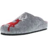 Damen Hausschuhe Pantoletten Pantoffeln Slipper Naturwollfilz (Hirsch) Grau - Grau -Modeschuhe 12669557 01