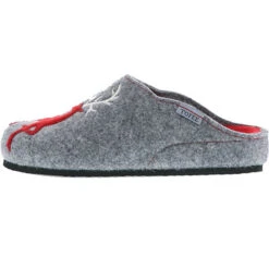 Damen Hausschuhe Pantoletten Pantoffeln Slipper Naturwollfilz (Hirsch) Grau - Grau -Modeschuhe 12669557 05