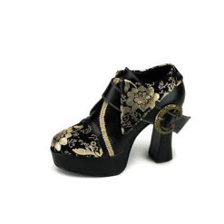 Kostümschuhe Pirat Exotica Plateau-Pumps - Schwarz