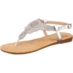 Metallic Fashion Riemchensandale - Silber