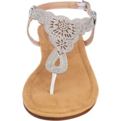 Metallic Fashion Riemchensandale - Silber -Modeschuhe 16972455 04