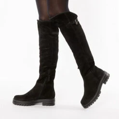 J&F Overknee-Stiefel Mit Riemchendetail - Schwarz -Modeschuhe 19408630 02