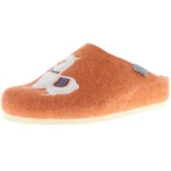 Damen Hausschuhe Pantoffeln Naturwollfilz (Alpaka) Orange - Orange