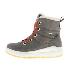 Damen Kurzschaft Winterstiefel Snowboots Stiefeletten Kunstfell Gefüttert Grau - Grau
