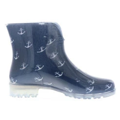 Damen Stiefeletten Gummistiefel Regenschuhe Kurzschaft Anker Blau - Blau -Modeschuhe 24297683 06