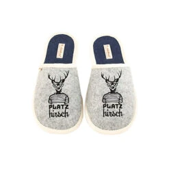 Platzhirsch Filzpantoffel - Silbergrau