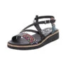 Damen Riemchensandalen Sandale Fußbett Bequem Freizeit Glattleder Gemustert Riemchensandalen - Schwarz -Modeschuhe 25014628 01