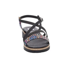 Damen Riemchensandalen Sandale Fußbett Bequem Freizeit Glattleder Gemustert Riemchensandalen - Schwarz -Modeschuhe 25014628 04