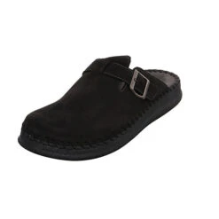 Rohde Herren Hausschuhe Slipper Hausschuh Gemütlich Puschen Nubukleder Uni Hausschuhe - Schwarz