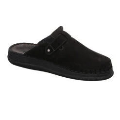 Rohde Herren Hausschuhe Slipper Hausschuh Gemütlich Puschen Nubukleder Uni Hausschuhe - Schwarz -Modeschuhe 27115430 06