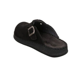 Rohde Herren Hausschuhe Slipper Hausschuh Gemütlich Puschen Nubukleder Uni Hausschuhe - Schwarz -Modeschuhe 27115430 07