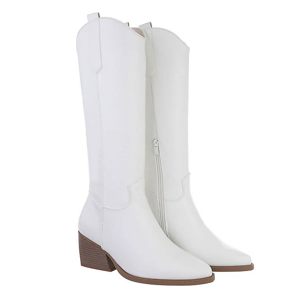 Western- & Bikerstiefel Reißverschluss, Blockabsatz, Used Look 6 Western- & Bikerstiefel Reißverschluss, Blockabsatz, Used Look – Bild 4