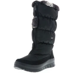Damen Halbschaft Winterstiefel Schneestiefel Snowboots Schwarz - Schwarz