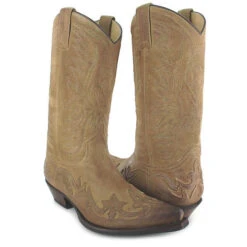 BU1005 Afelpado Noche Westernstiefel Braun - Braun -Modeschuhe 29162770 03