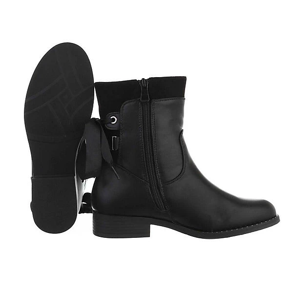 Snowboots Reißverschluss, Blockabsatz, - Schwarz 4 Snowboots Reißverschluss, Blockabsatz, - Schwarz – Bild 2