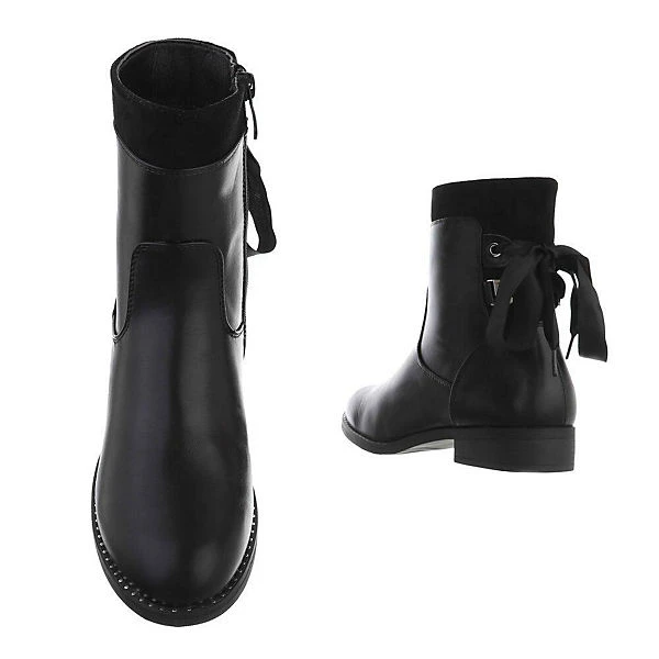 Snowboots Reißverschluss, Blockabsatz, - Schwarz 5 Snowboots Reißverschluss, Blockabsatz, - Schwarz – Bild 3