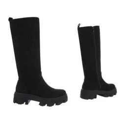 Plateaustiefel Reißverschluss, Blockabsatz, - Schwarz -Modeschuhe 29236158 03
