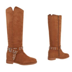 Western- & Bikerstiefel Reißverschluss, Blockabsatz, Nieten -Modeschuhe 29249584 03