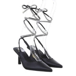 Schnür- & Riemchenpumps Hakenschnürung, Pfennig-/Stilettoabsatz, Strass -Modeschuhe 29596428 04