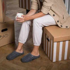 Giesswein Mädchen Und Jungen Hausschuhe/Clogs Geschlossene Hausschuhe - Grau -Modeschuhe 7274203 07