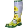 Conway Damen Gummistiefel Sonnenblumenmuster Gelb - Grün -Modeschuhe 8869141 01