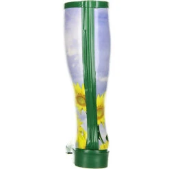 Conway Damen Gummistiefel Sonnenblumenmuster Gelb - Grün -Modeschuhe 8869141 02