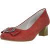 Damen Trachtenschuhe Almhaferl Pumps Rot -Modeschuhe 8869323 01