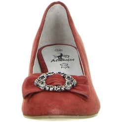 Damen Trachtenschuhe Almhaferl Pumps Rot -Modeschuhe 8869323 04