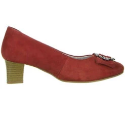 Damen Trachtenschuhe Almhaferl Pumps Rot -Modeschuhe 8869323 06