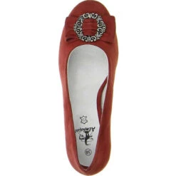 Damen Trachtenschuhe Almhaferl Pumps Rot -Modeschuhe 8869323 07