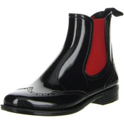 Damen Stiefeletten Gummistiefeletten Schwarz - Schwarz