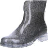 Damen Stiefeletten Gummistiefel Regenschuhe Silber - Dunkelgrau -Modeschuhe 9518769 01