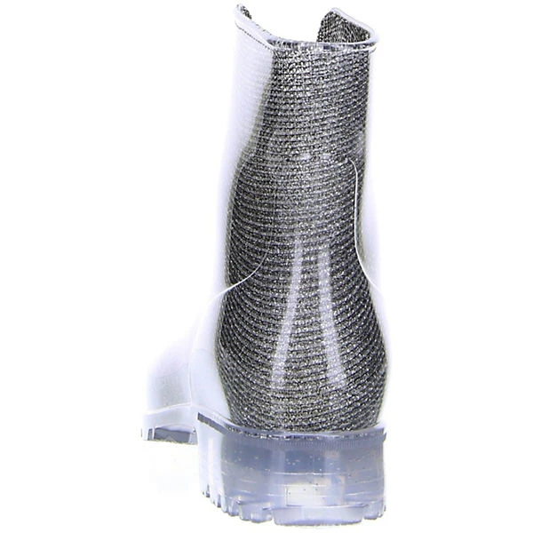 Damen Stiefeletten Gummistiefel Regenschuhe Silber - Dunkelgrau 4 Damen Stiefeletten Gummistiefel Regenschuhe Silber - Dunkelgrau – Bild 2