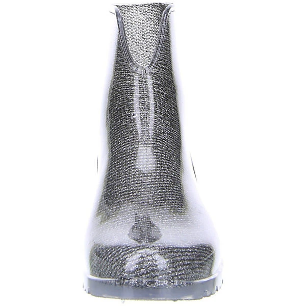 Damen Stiefeletten Gummistiefel Regenschuhe Silber - Dunkelgrau 6 Damen Stiefeletten Gummistiefel Regenschuhe Silber - Dunkelgrau – Bild 4