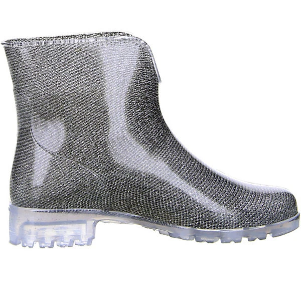 Damen Stiefeletten Gummistiefel Regenschuhe Silber - Dunkelgrau 8 Damen Stiefeletten Gummistiefel Regenschuhe Silber - Dunkelgrau – Bild 6